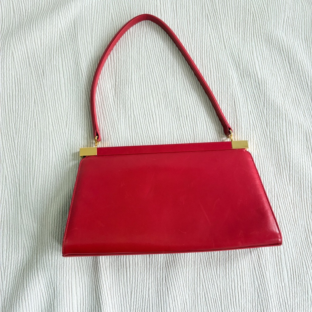 Charles Jourdan Elegant Red Leather Handbag